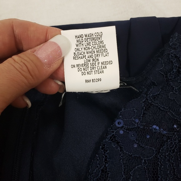 Midnight Velvet Blue Seq. And lace jumpsuit-16 NWT - Picture 4 of 8